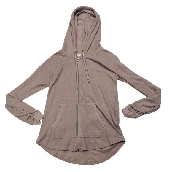 Calvin Klein Performance Even Sand Ruched LS Zip Front Hoodie Jacket - Small - Picture 12 of 16